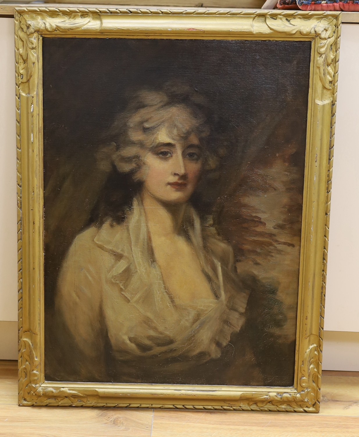 After Sir Henry Raeburn, oil on canvas, Portrait of a lady, 72 x 53cm